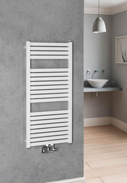 Aqualine Aqualine, TONDI topné těleso 450x1330 mm, středové připojení, černá matná, DT476T