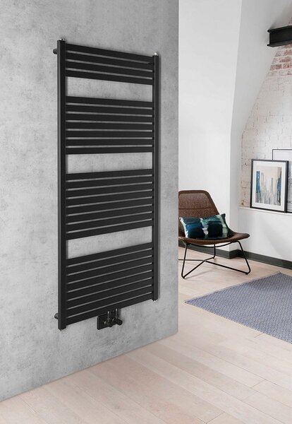 Aqualine Aqualine, TONDI topné těleso 450x1330 mm, středové připojení, černá matná, DT476T