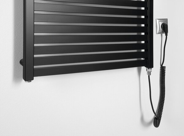 Aqualine Sapho, TONDI-E elektrické topné těleso, rovné, 600x970 mm, 400W, černá matná