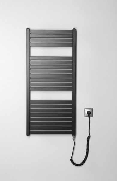 Aqualine Sapho, TONDI-E elektrické topné těleso, rovné, 450x970 mm, 300W, černá matná