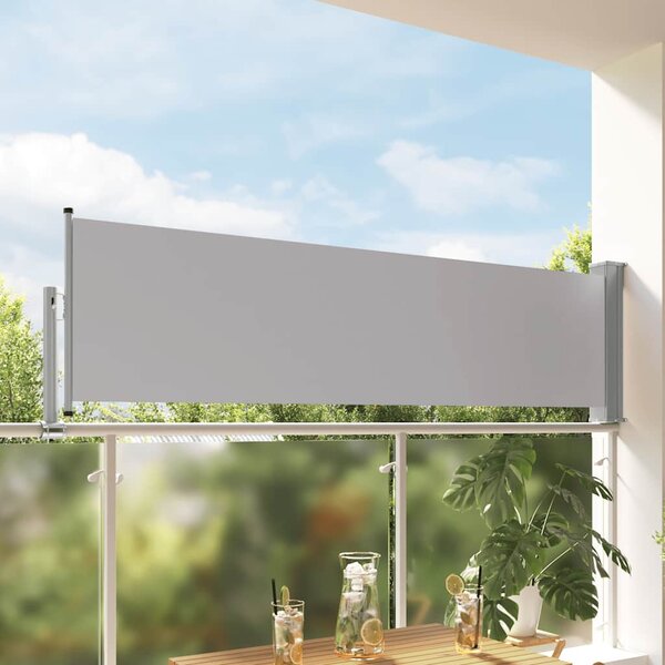 Zatahovací boční markýza / zástěna na terasu 80 x 300 cm šedá