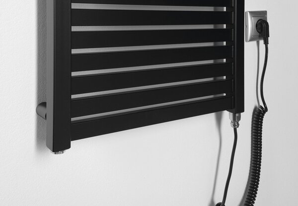 Aqualine Sapho, TONDI-E elektrické topné těleso, rovné, 450x970 mm, 300W, černá matná