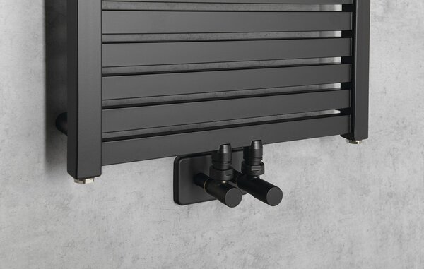 Aqualine Aqualine, TONDI topné těleso 450x970 mm, středové připojení, černá matná, DT456T