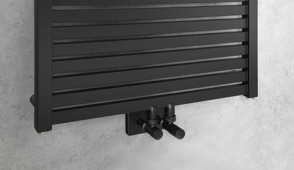 Aqualine Aqualine, TONDI topné těleso 600x1690 mm, středové připojení, černá matná, DT496T