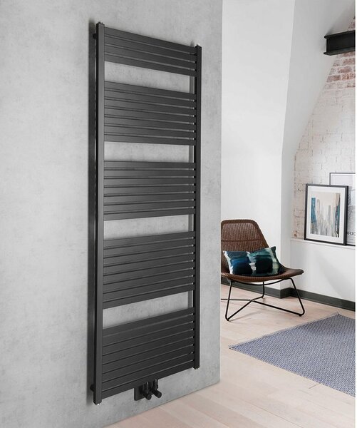 Aqualine Aqualine, TONDI topné těleso 600x1690 mm, středové připojení, černá matná, DT496T