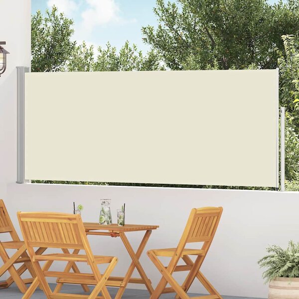 Zatahovací boční markýza/zástěna na terasu 120 x 500 cm krémová
