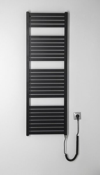 Aqualine Sapho, TONDI-E elektrické topné těleso, rovné, 450x1330 mm, 500W, černá matná