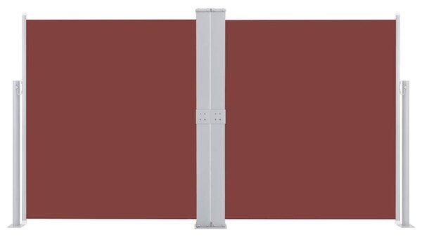 Zatahovací boční markýza / zástěna hnědá 140 x 600 cm