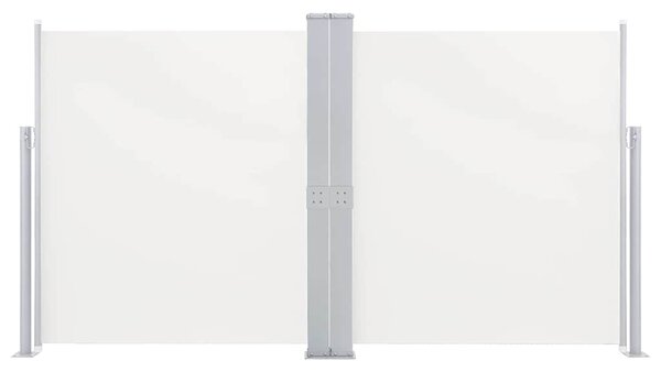 Oboustranná zatahovací boční markýza 170 x 600 cm krémová