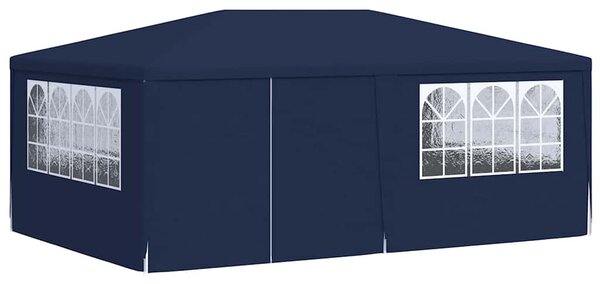 Profesionální party stan s bočnicemi 4 x 6 m modrý 90 g/m²