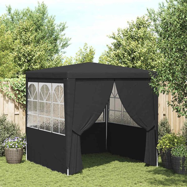 Profi party stan s bočnicemi 2,5 x 2,5 m antracitový 90 g/m²