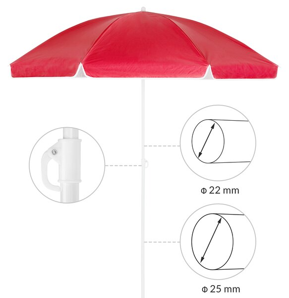 Deuba Slunečník Crete Ø200 cm - červený