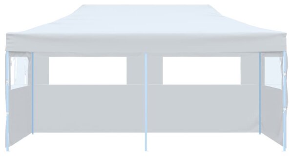 Skládací nůžkový stan s bočními stěnami 3 x 6 m ocel bílý