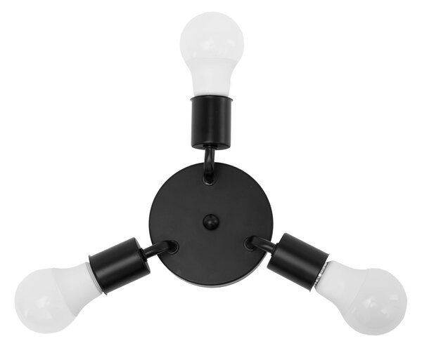 Toolight Trojité kovové stropní svítidlo APP701-3C Black