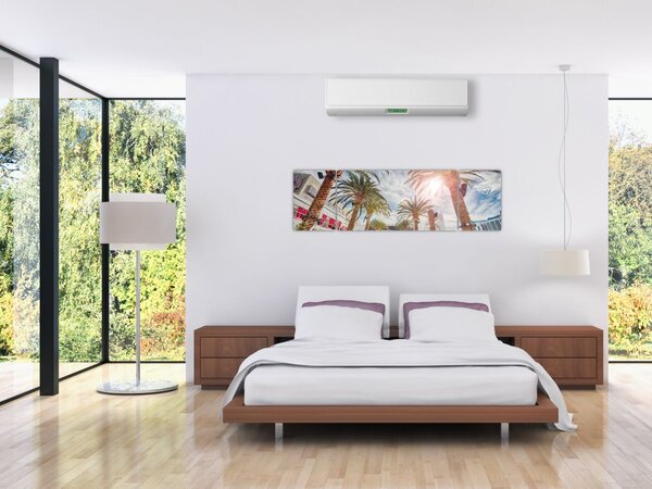 Obraz - palmy s bazénem (170x50 cm)
