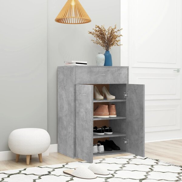 Botník betonově šedý 60 x 35 x 84 cm kompozitní dřevo
