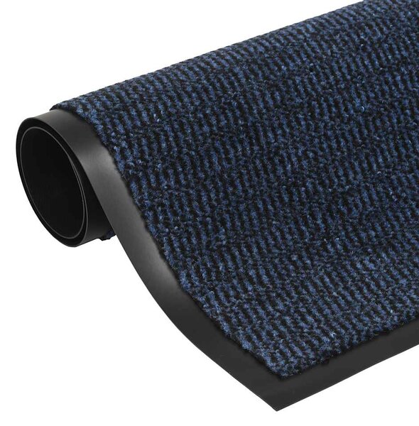 Protiprachové obdélníkové rohožky 2 ks všívané 60 x 90 cm modré