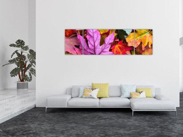 Obraz - podzimní listy (170x50 cm)