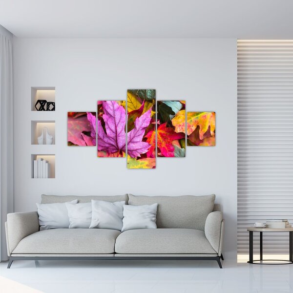 Obraz - podzimní listy (125x70 cm)