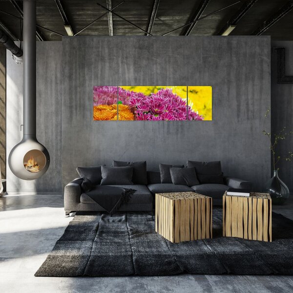 Obraz růžové květiny (170x50 cm)