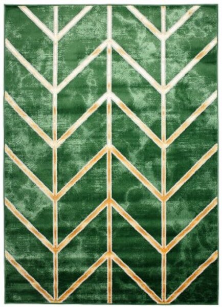 Makro Abra Kusový koberec TURMALIN FC07C Geometrický zelený zlatý Rozměr: 120x170 cm