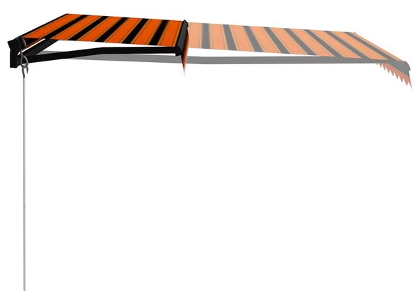 Ručně zatahovací markýza 350 x 250 cm oranžovo-hnědá