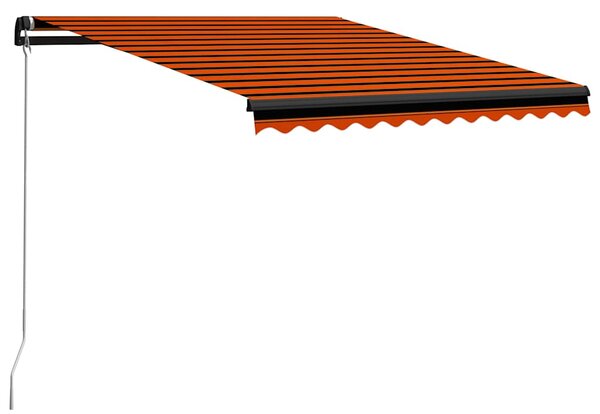 Ručně zatahovací markýza s LED světlem 350x250 cm oranžovohnědá 3055225