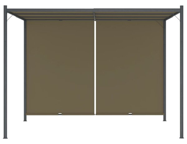Zahradní altán se zatahovací střechou 3 x 3 m taupe 180 g/m²