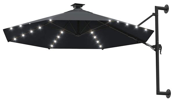 Nástěnný zahradní slunečník s LED 300 cm antracitový