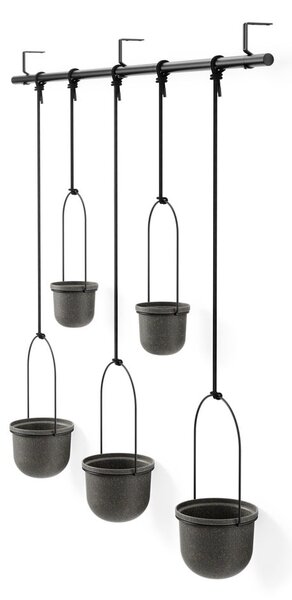 Plastové obaly na květináče v sadě 5 ks na bylinky/závěsné ø 7,5 cm Triflora – Umbra