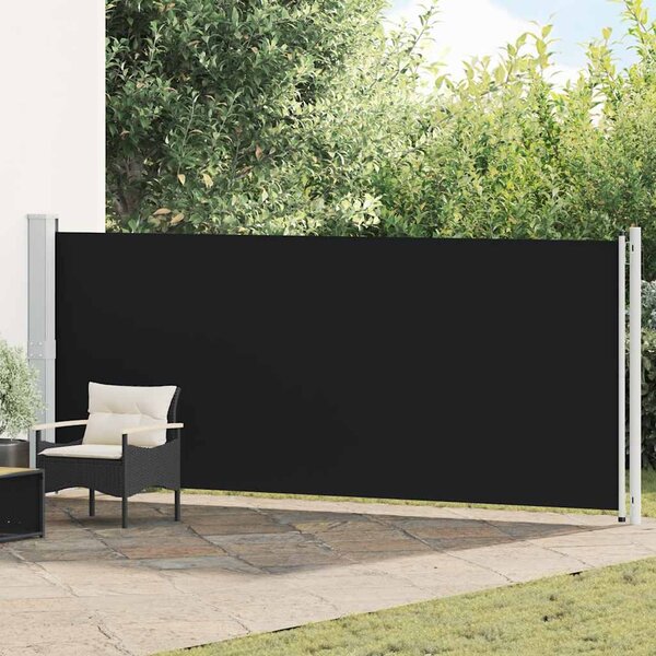 Zatahovací boční markýza / zástěna 600 x 160 cm černá
