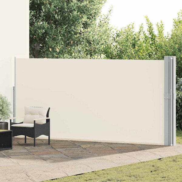 Zatahovací boční markýza / zástěna 170 x 1200 cm krémová