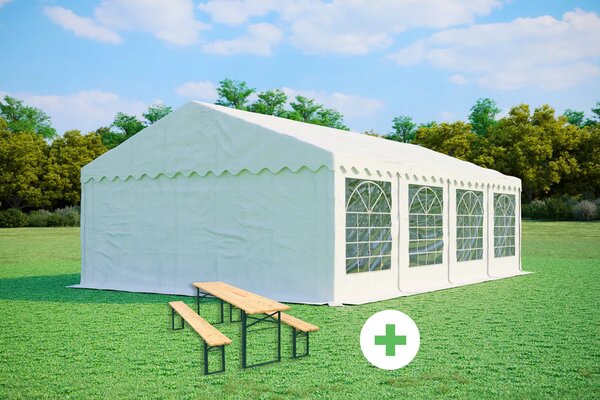 Párty stan 5x8m PREMIUM SET - stan + pivní sety barva Bílá