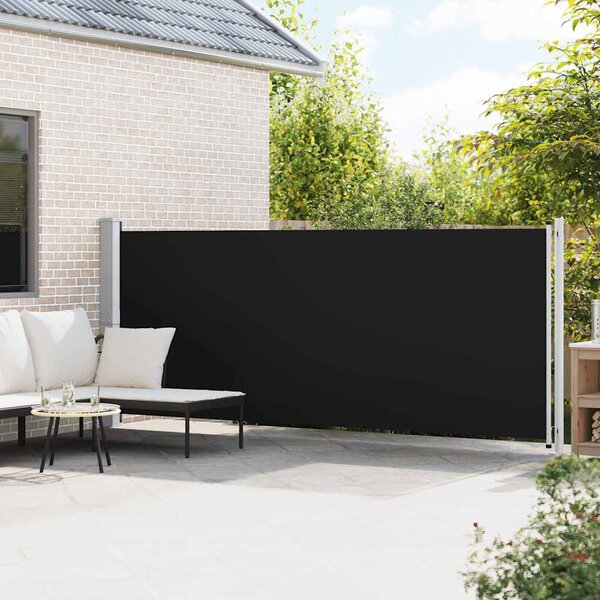 Zatahovací boční markýza / zástěna 600 x 160 cm černá