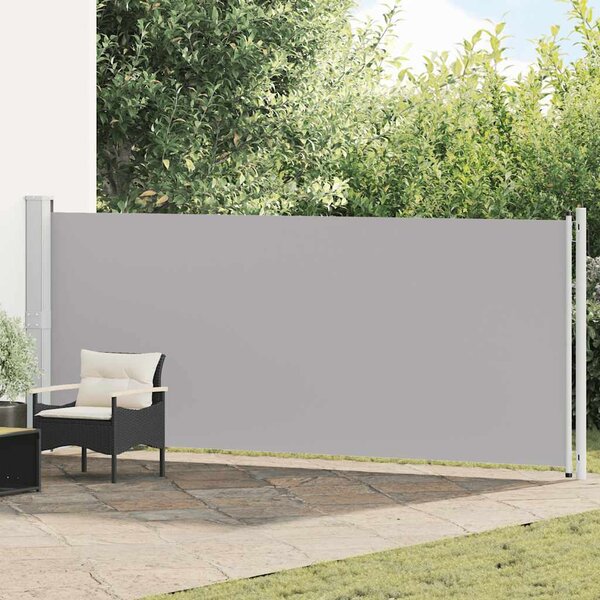 Zatahovací boční markýza / zástěna 600 x 160 cm šedá