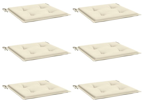 Podušky na zahradní židli 6 ks krémové 50x50x2 cm látka oxford