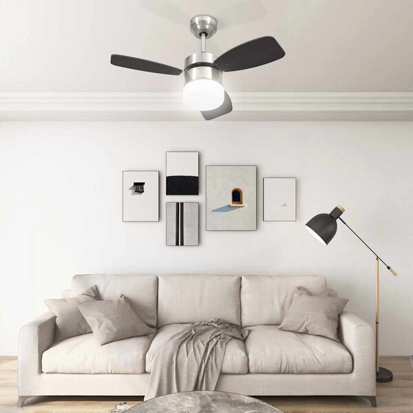 Stropní ventilátor světlo a dálkový ovladač 76 cm tmavě hnědý