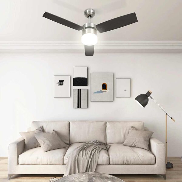 Stropní ventilátor světlo a dálkový ovladač 108 cm tmavě hnědý