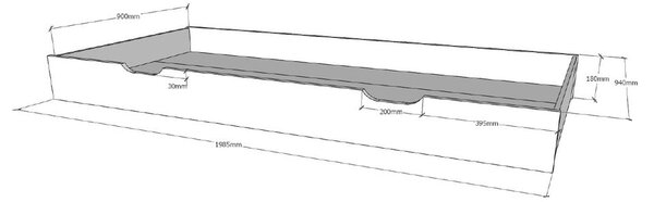 Bílý šuplík pod dětskou postel 90x200 cm Dallas – Vipack