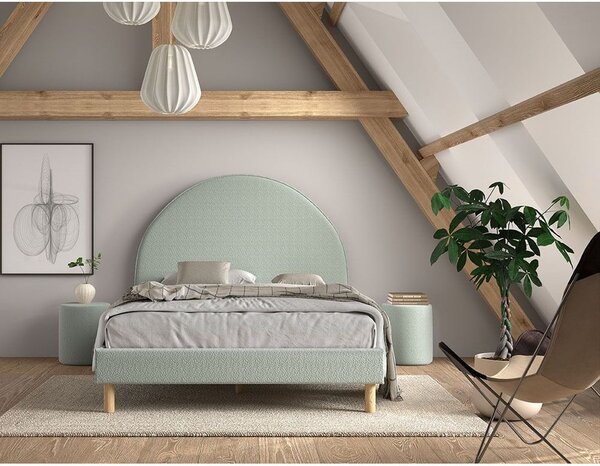 Zelená čalouněná jednolůžková postel s roštem 140x200 cm MOON – Vipack