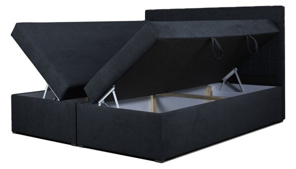 Kontinentální postel Boxspring HORAL SOFT šedá – lehací plocha ve výšce 58 cm 180 x 200 cm