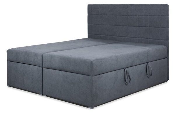 Kontinentální postel Boxspring HORAL SOFT šedá – lehací plocha ve výšce 58 cm 180 x 200 cm