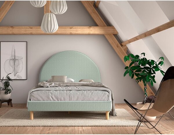 Zelená čalouněná jednolůžková postel s roštem 140x200 cm MOON – Vipack