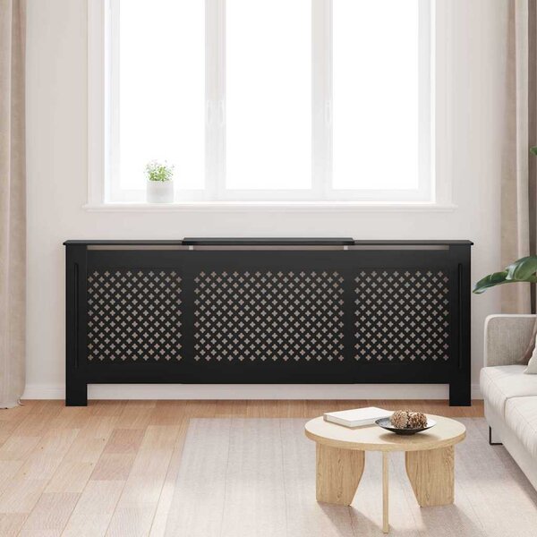 Kryt na radiátor MDF černý 205 cm