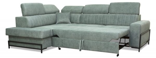 Rozkládací rohová sedačka OMAN L 270x212cm – rozklad a úložný prostor levý roh béžová - Cloud 03