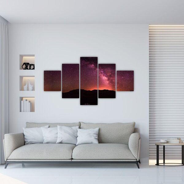 Obraz růžové mlléčné dráhy (125x70 cm)