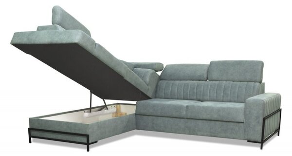 Rozkládací rohová sedačka OMAN L 270x212cm – rozklad a úložný prostor levý roh béžová - Cloud 03