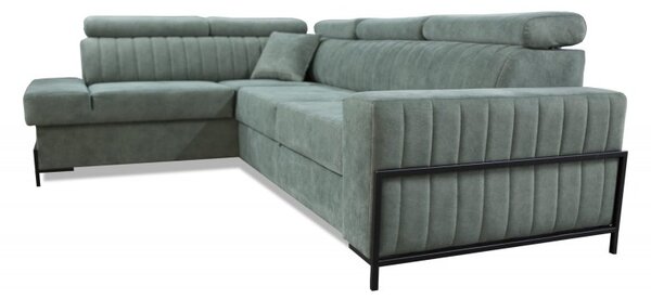 Rozkládací rohová sedačka OMAN L 270x212cm – rozklad a úložný prostor levý roh béžová - Cloud 03