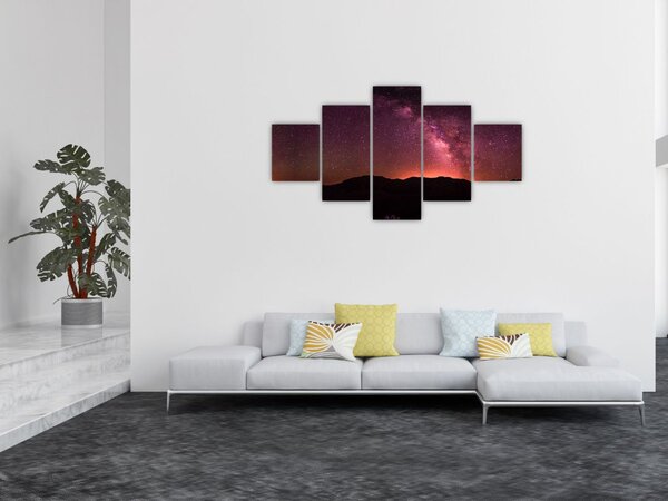 Obraz růžové mlléčné dráhy (125x70 cm)