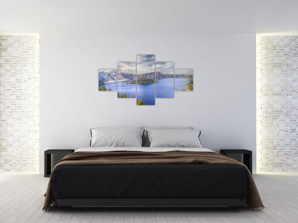 Obraz horského jezera (125x70 cm)
